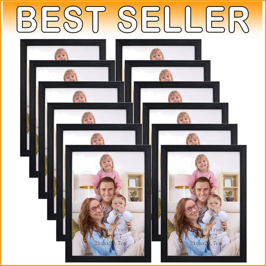 Elegant A4 Black Picture Frame Set of 12 for Stylish Wall and Tabletop Displays