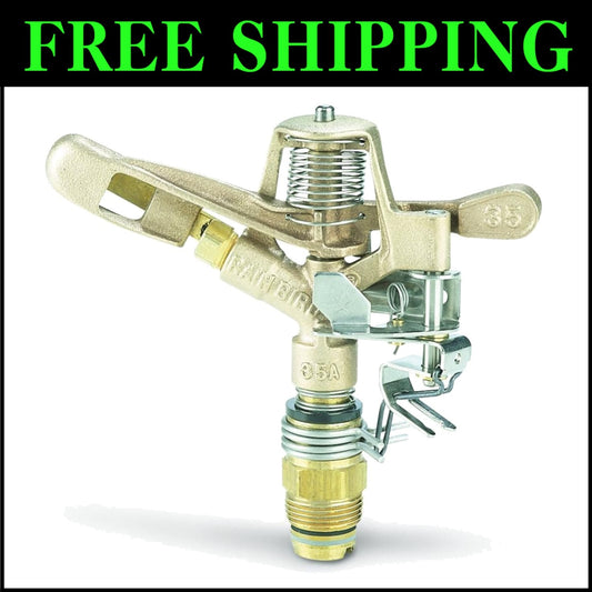 Adjustable Brass Impact Sprinkler with 23'-50' Distance and Grit-Proof Bearing