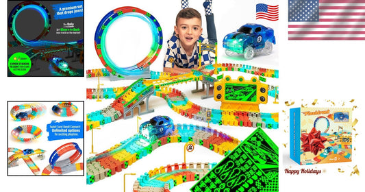 Exciting 85ft Light-Up Race Track Set for Boys and Girls - Safe Fun for Toddlers