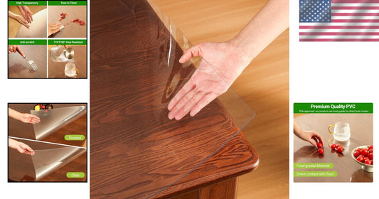 Durable 2.0mm Clear Table Protector - Waterproof & Scratch-Resistant (42 x 72'')
