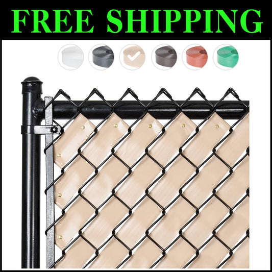 250ft Desert Tan Privacy Tape for Chain Link Fences - Ideal for Outdoor Privacy