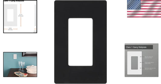Screwless Glossy Black Light Switch Cover Plate - 96 Pack Decorator Style
