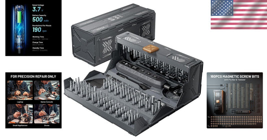 181-Piece Electric Screwdriver Set with 160 Precision Bits - Ultimate Repair Kit