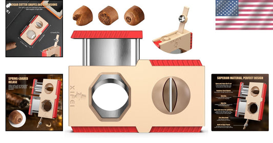 Ergonomic Cigar Cutter & Punch - Precision V-Cut & Straight Cut for Collectors