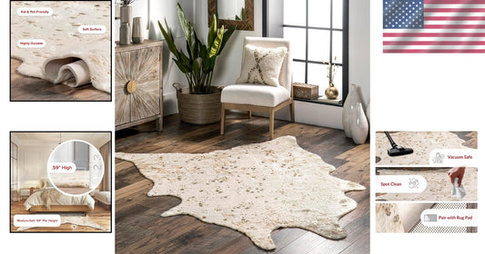 Elegant 4x5 Animal Print Area Rug - Durable & Perfect for Modern Interiors