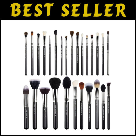 27-Piece Vegan Makeup Brush Set - Soft Synthetic Fibers for Flawless Application
