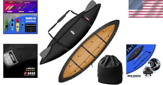 Durable 600D Waterproof Kayak Cover - Easy Carry Design for 10.8-12ft Kayaks