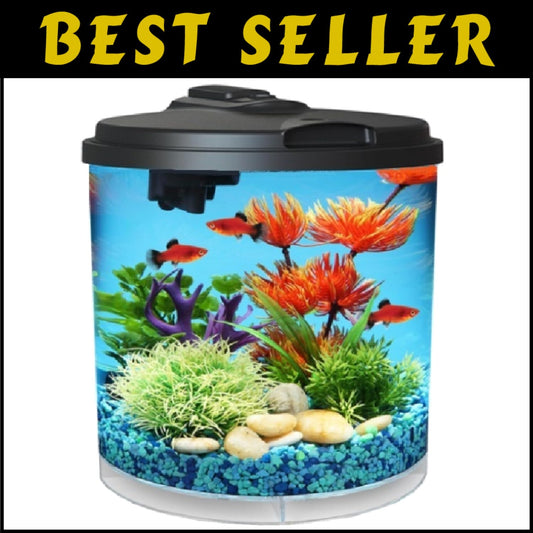 Compact 2-Gallon Tropical Fish Tank with LED Lighting & Efficient Filter