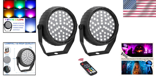 Vibrant 54 LED Strobe Lights - Remote & Sound Activated for Ultimate Party Vibes