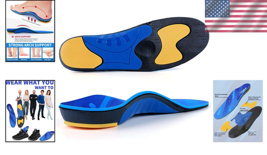 High Arch Support Orthotic Insoles for Men & Women - Plantar Fasciitis Relief