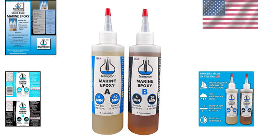 Fast-Drying Water-Resistant Marine Epoxy - Ideal for Boat and Home Repairs