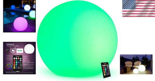 Outdoor Waterproof 20-Inch RGB Glow Ball Light - Remote Control & Dimmable