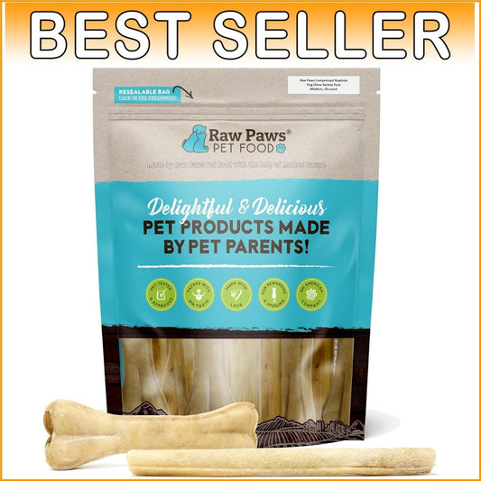 Long-Lasting Compressed Rawhide Chews - Healthy Dental Treats for Medium Dogs