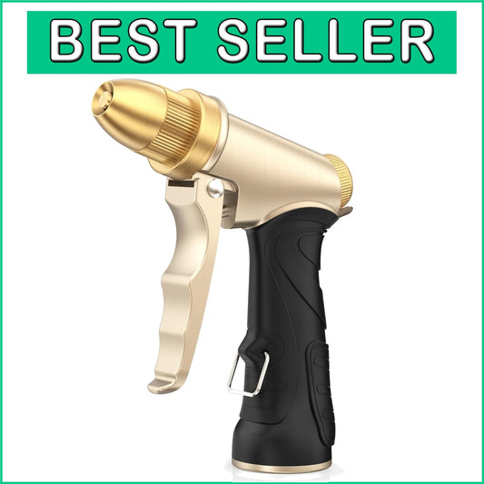 Durable Brass Garden Hose Nozzle with Comfortable Grip and High-Pressure Output