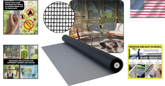 Durable 48x100 ft Charcoal Fiberglass Mesh Screen - Ideal for DIY Applications