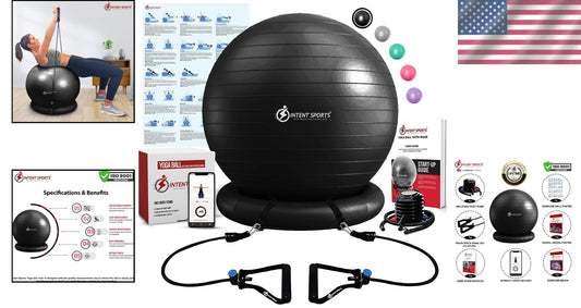 Versatile Fitness Ball Chair – 65 cm Stability Ball for Home Gym & Office Use