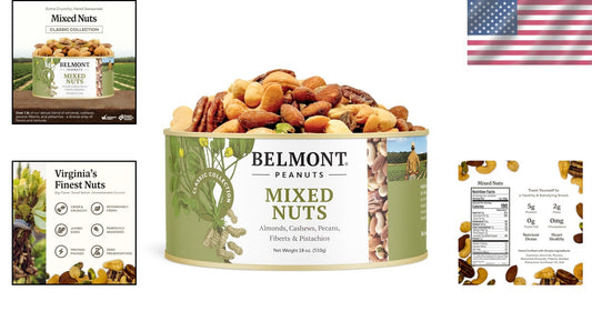 Family-Farmed Gourmet Mixed Nuts - 18 oz Premium Snack with Simple Ingredients