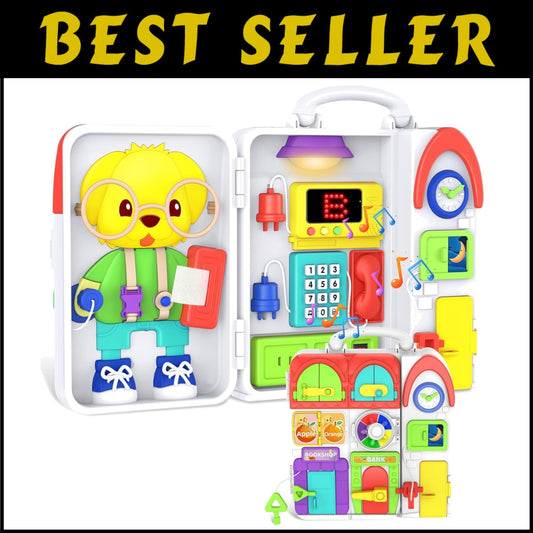 Engaging Musical Toy for Toddlers 1-3: Montessori Busy Board & Bilingual Fun