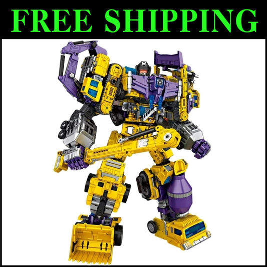 Transformable 6 in 1 Robot Devastator Action Figure - 20'' Engineering Toys