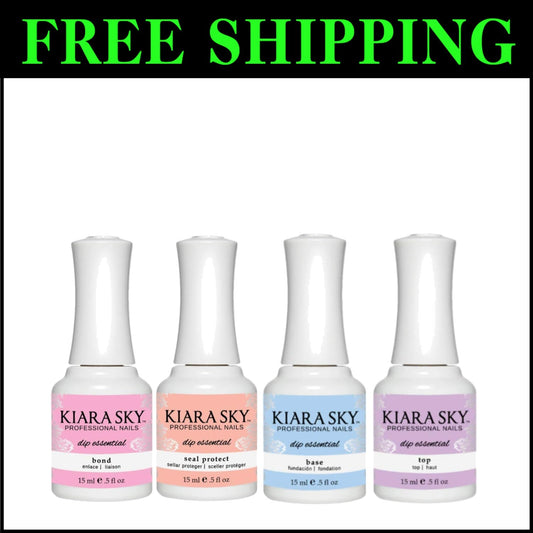 Long-Lasting Dip Manicure Nail Liquid Essentials Kit - 4 Steps for Perfect Nails