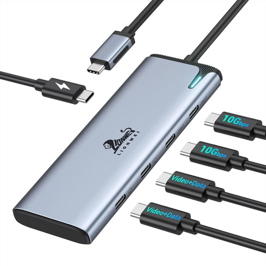 Multi-Port USB C Hub - Dual 4K Output, Thunderbolt 3 Compatible, Lightweight