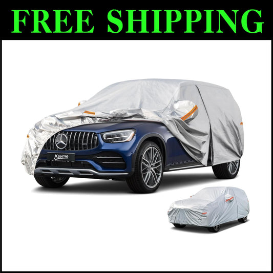 6 Layers All-Weather SUV Car Cover with Reflective Strips for Night Safety