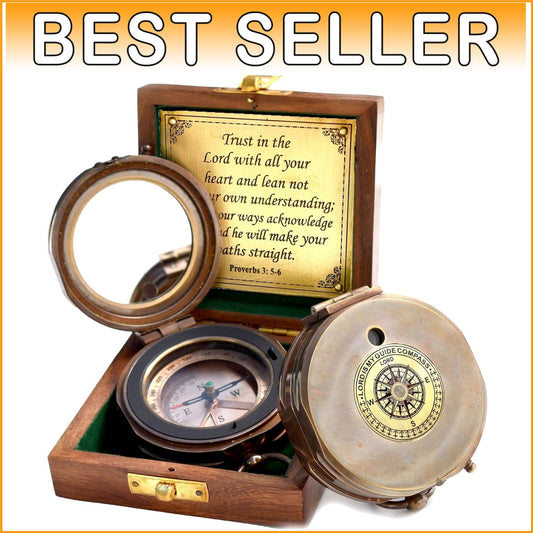 High-Quality Engraved Compass with Box - Ideal for Graduations & Baptisms
