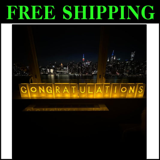 Unforgettable Congratulations Banner Set with Tealights & Decorative Rose Petals