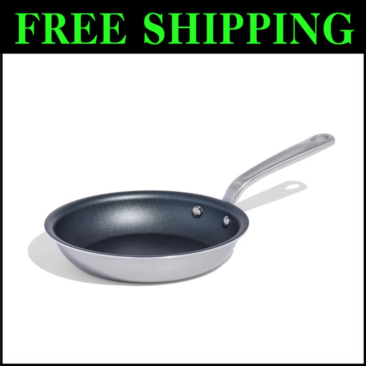 ProCoat 8" Nonstick Frying Pan – Durable 5-Ply Stainless Steel, Crafted in Italy