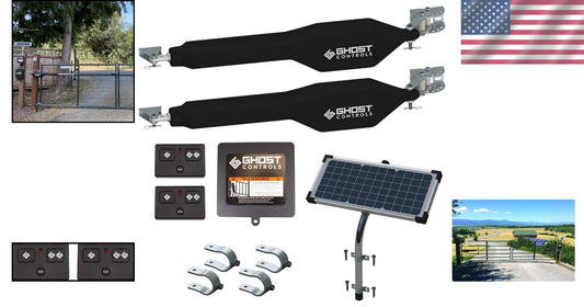 All-in-One Solar Gate Opener Kit for Driveway Swing Gates - 12V Battery Required