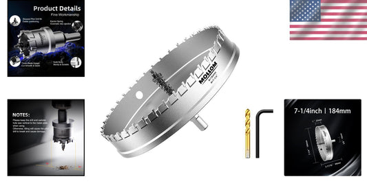 Durable 41-Tooth Carbide Hole Saw with Titanium Pilot Bits for Efficient Cuts