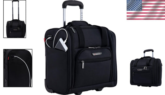 Durable 15-Inch Carry-On Luggage with USB Charging Port & Smooth Rolling Wheels