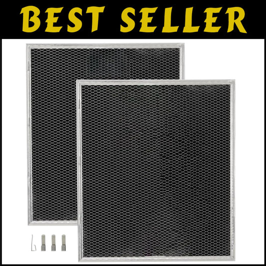 Odor-Absorbing Charcoal Filter for Non-Ducted Range Hoods - Easy Install 2 Count