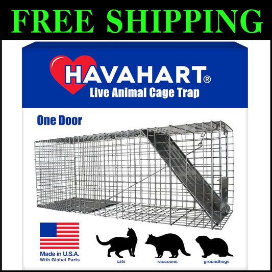 Professional Quality 1-Door Humane Animal Trap - Safe for Cats, Raccoons & More