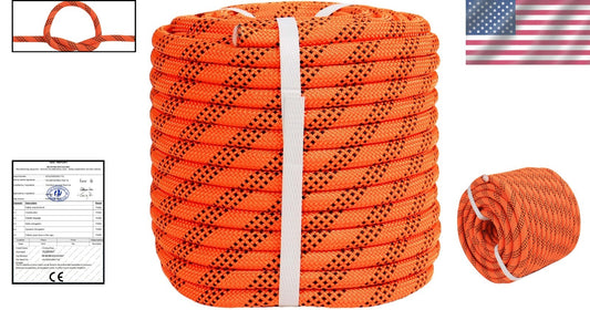 Vibrant Braided Polyester Arborist Rope - 3/8" x 150 ft for Climbing and Camping