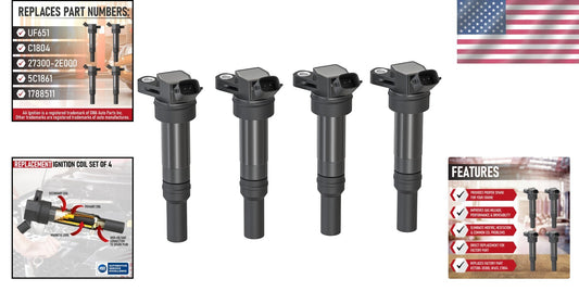 Replacement Ignition Coil Pack Set - Guaranteed Fit for Kia 1.4L to 2.4L Engines