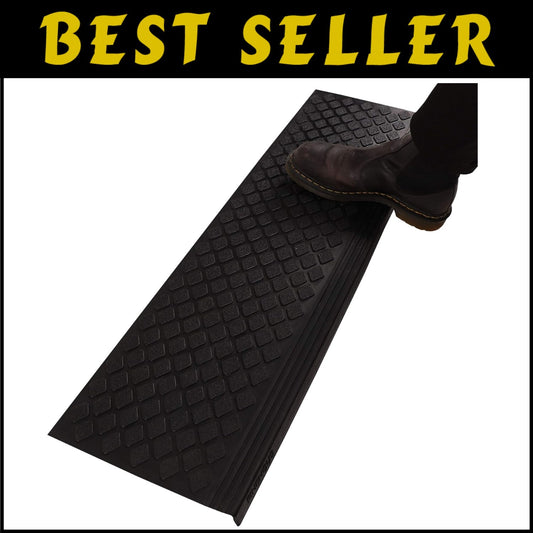 Diamond Weave Non-Slip Rubber Stair Treads 30"x10" for Indoor & Outdoor Use