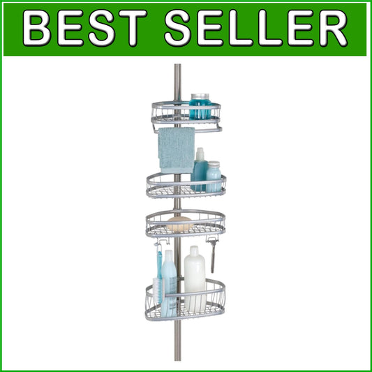 Elegant York Corner Shower Rack, Rust-Resistant & Adjustable for Smart Storage