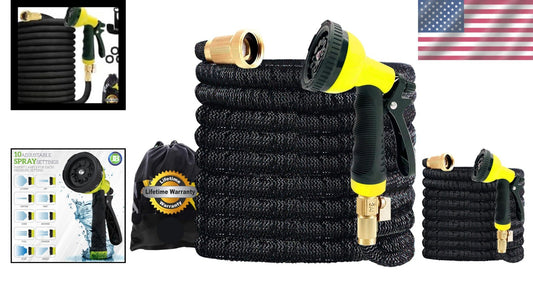 Durable 150ft Expandable Hose with 10 Adjustable Spray Patterns & Storage Bag