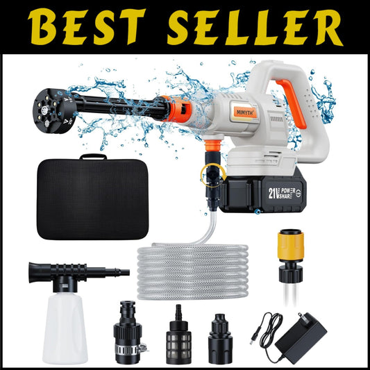 Efficient 1200 PSI Cordless Pressure Washer with Adjustable Nozzle & Battery