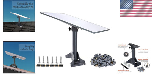 Premium Powder Coated Roof Mount for Starlink Gen 3 - Weather Resistant Design