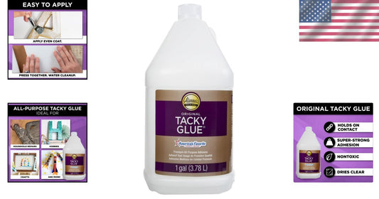 128 Oz Tacky Glue - Heavy-Duty Adhesive for School, Wall Repair, and Crafts