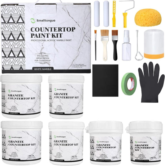 All-in-One Non-Toxic Epoxy Countertop Paint Kit: Gloss Finish for Stone Surfaces