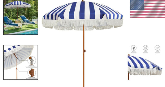 Lightweight 7ft Patio Umbrella with Push Button Tilt – Perfect for Parties