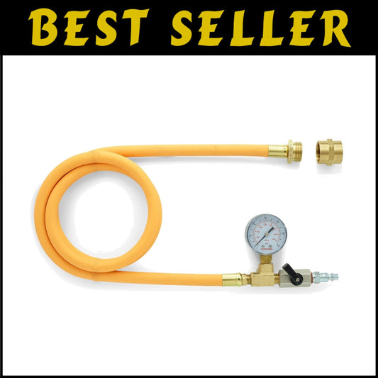 Compact Air Powered Water Blow Out Adapter with Gauge & Quick Connect Fittings