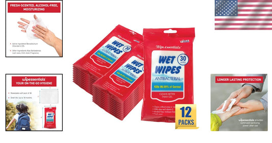 360 Gentle Hand Sanitizing Wipes with Aloe & Vitamin E - Family Safe Essentials