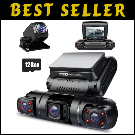 FHD 1080p 4-Channel Dash Camera with Built-in GPS & Wi-Fi for Seamless Recording