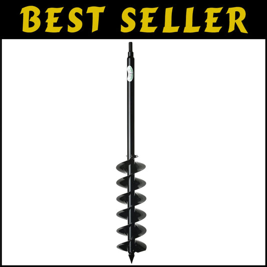 Heavy Duty 5" x 28" Planting Auger with Steel Shafts - Perfect for 3 Gallon Pots