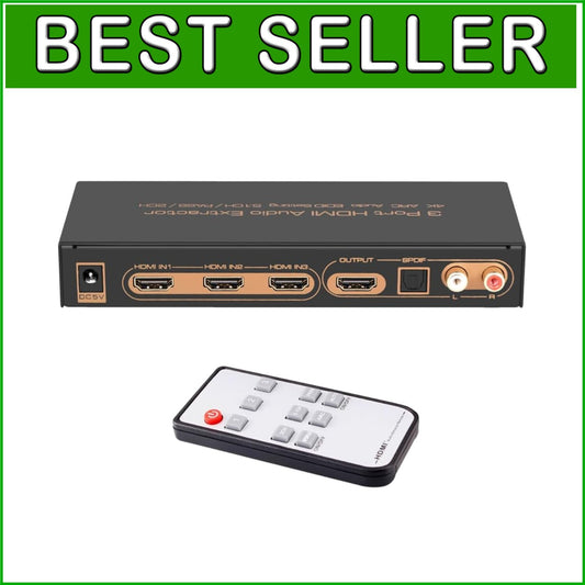 Smart 3-in-1 HDMI Switch Audio Extractor w/ Optical & RCA Outputs for Home Setup