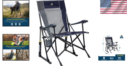 Lightweight RoadTrip Rocker Chair with Built-in Cupholder & Comfortable Backrest